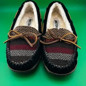 Minnetonka Women's Tilia Moccasin Black Multi 40157 US Size 7 New